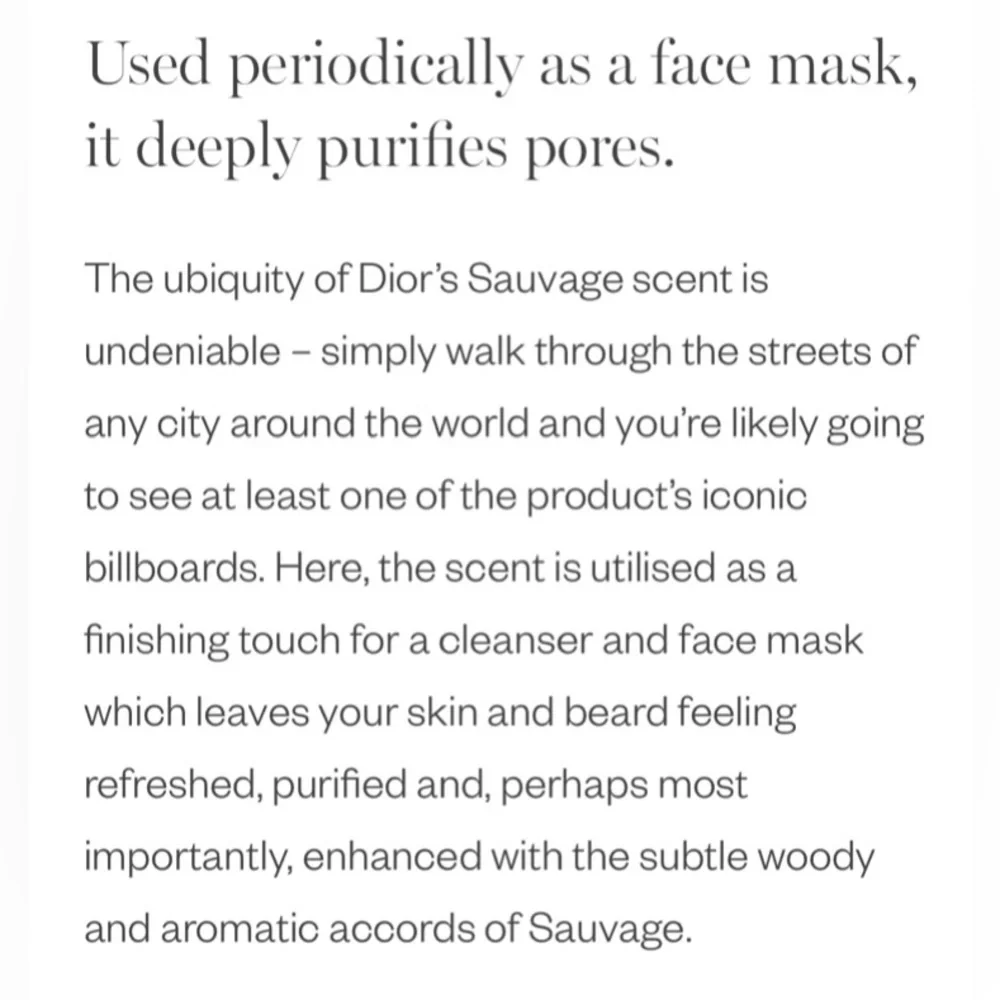 Dior - Sauvage Purifying Face Cleanser & Mask | Sealed - 120mL | All Skin Types